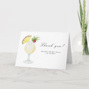 Pina Colada Cocktail Bröllopsdusch Tack Kort