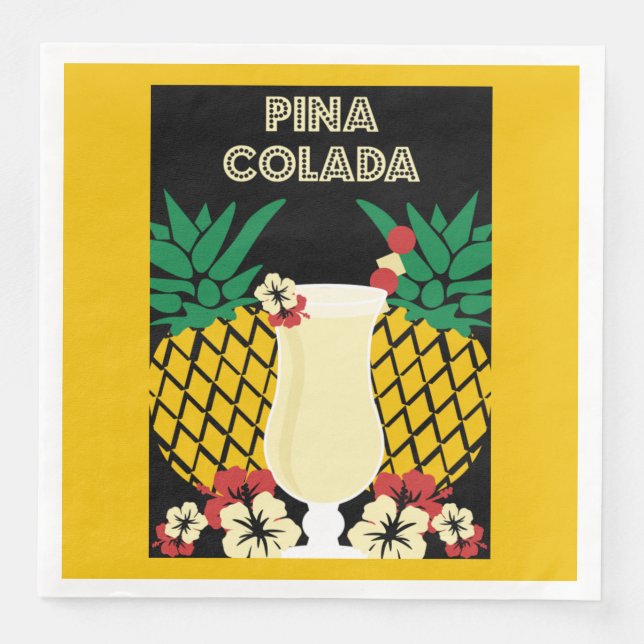 Piña Colada Cocktail Drink Pappersservett (Framsida)