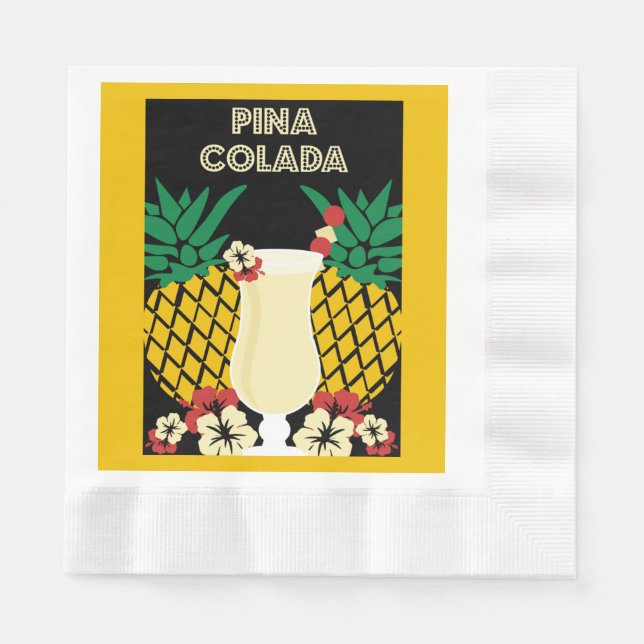 Piña Colada Cocktail Drink Pappersservett (Framsidan)