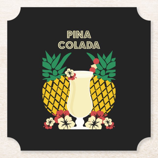 Piña Colada Cocktail Drink Underlägg Papper (Framsida)