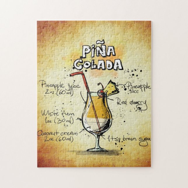 Pina Colada Cocktail Jigszle Puzzle Pussel (Vertikal)