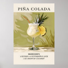 Pina Colada cocktail Poster