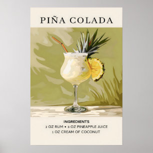 Pina Colada cocktail Poster