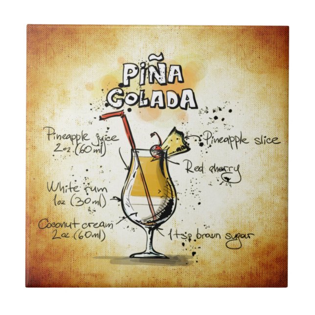Pina Colada coctailrecept Kakelplatta (Framsidan)