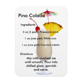 Pina Colada Drink Recipe Magnet
