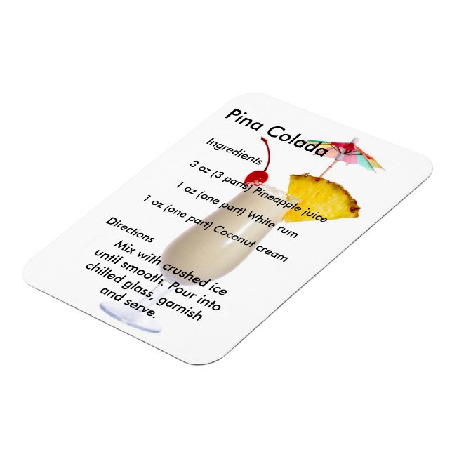 Pina Colada Drink Recipe Magnet (Vänstra Sidan)