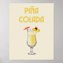 Pina Colada Gult Retro Cocktail