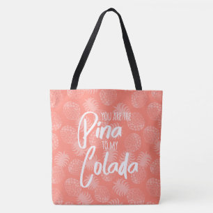 Pina Colada Hawaiian Pineapple Coral Reversible Tygkasse
