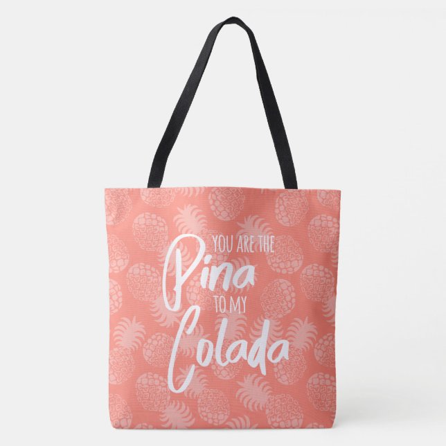 Pina Colada Hawaiian Pineapple Coral Reversible Tygkasse (Framsida)
