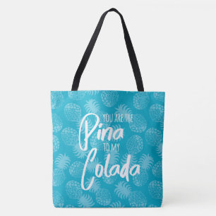 Pina Colada Hawaiiansk Pineapple Teal Reversibel Tygkasse