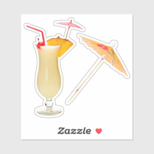 Pina Colada och Cocktail Umbrella Sticker Klistermärken