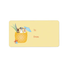 Pina Colada Pineapple Hundar Adressetikett