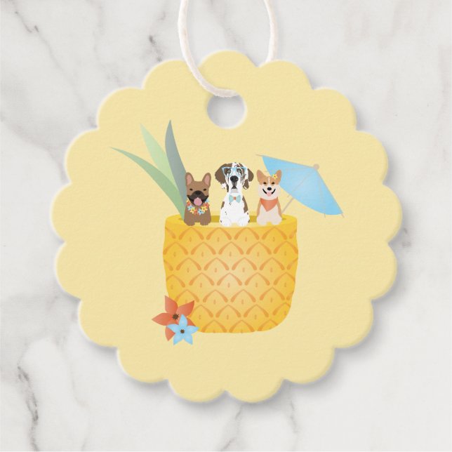 Pina Colada Pineapple Hundar Gåvor Etiketter (Framsida)