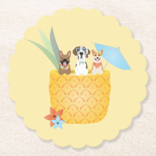 Pina Colada Pineapple Hundar Underlägg Papper