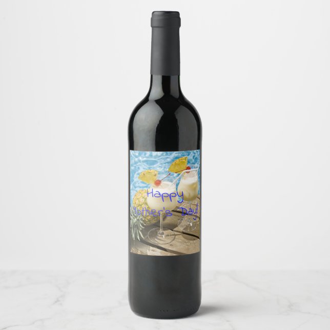 piña colada pineapple mor vinflaska etikett (Framsida)