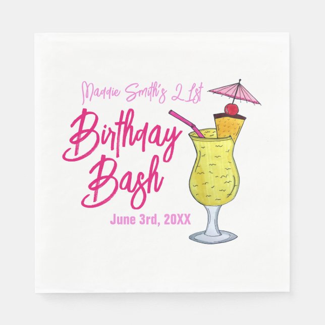 Piña Colada Puerto Rican Pineapple Cocktail Party Pappersservett (Framsidan)