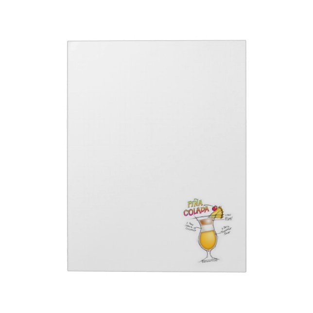 PINA COLADA RECEPT KOCKTAIL KONST ANTECKNINGSBLOCK (Roterad)
