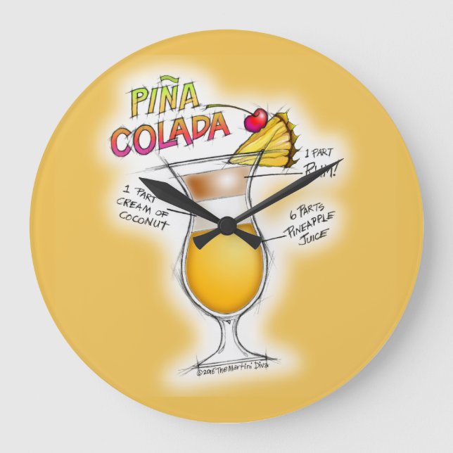 PINA COLADA RECEPT KOCKTAIL KONST STOR KLOCKA (Framsida)