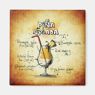Pina Colada Recipe Guld Pub Magnet