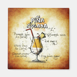 Pina Colada Recipe Tropical Drink Magnet