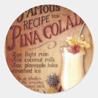 Pina colada runt klistermärke