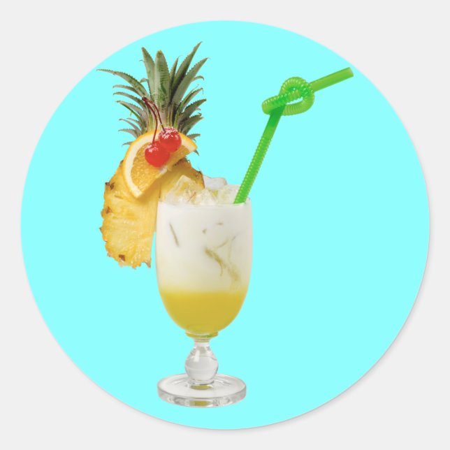 Pina Colada Runt Klistermärke (Framsida)