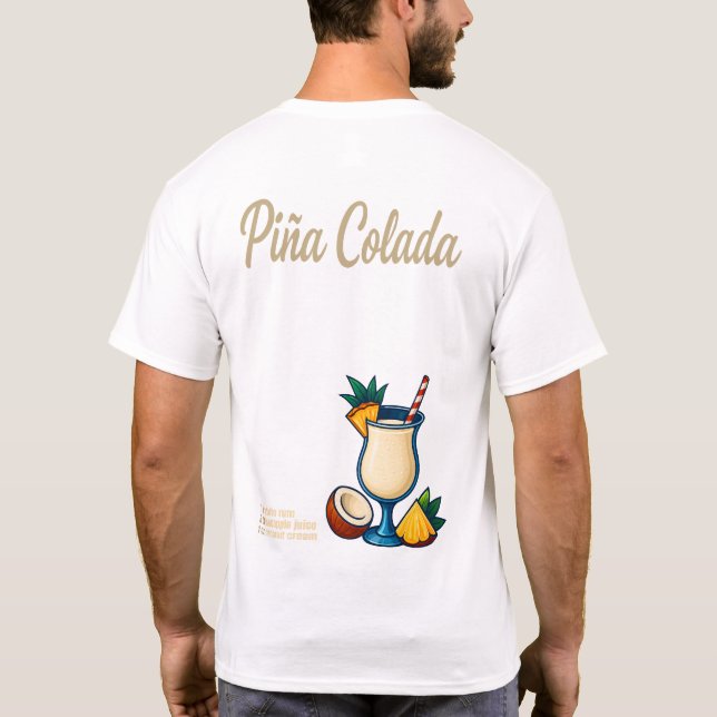 Piña Colada T-Shirt – Tropical Rum Cocktail (Baksida)