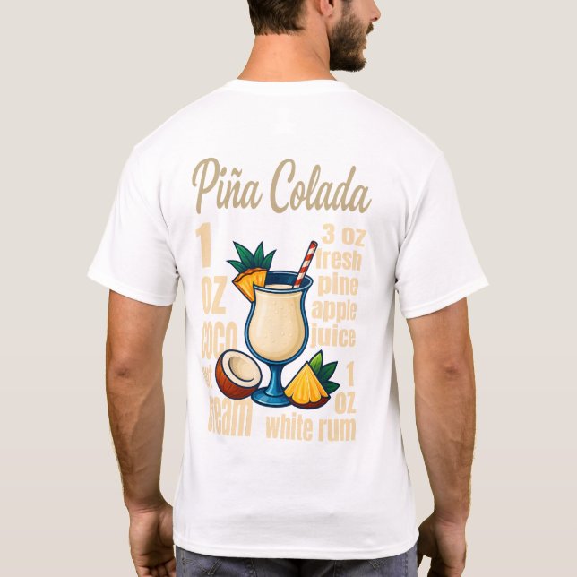 Piña Colada T-Shirt – Tropical Rum Cocktail (Baksida)