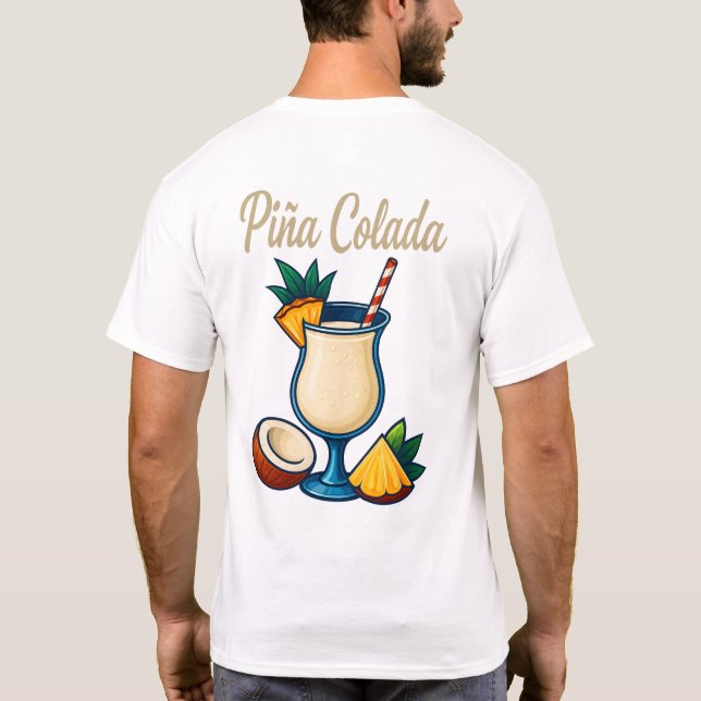 Piña Colada T-Shirt – Tropical Rum Cocktail (Baksida)