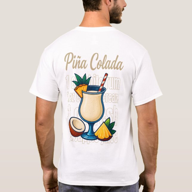 Piña Colada T-Shirt – Tropical Rum Cocktail (Baksida)
