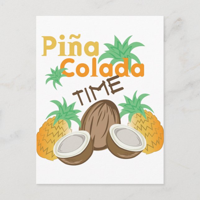 Pina Colada Time Vykort (Framsida)