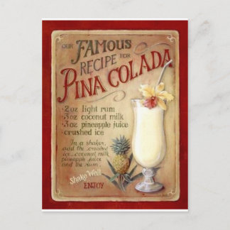 Pina coladarecept vykort