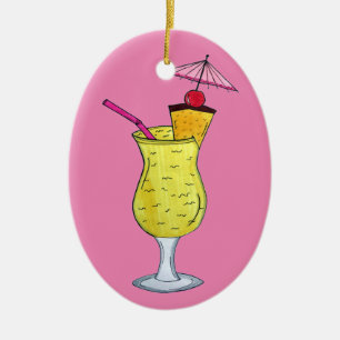 Pina Piña Colada Puerto Rican Pineapple Cocktail Julgransprydnad Keramik