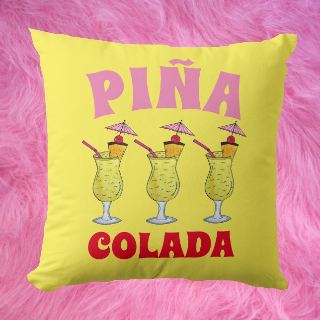 Pina Piña Colada Puerto Rican Pineapple Cocktail Kudde (Piña Colada Pillow)