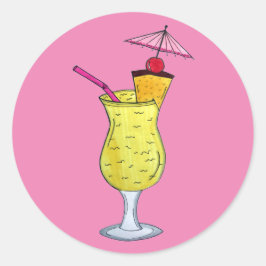 Pina Piña Colada Puerto Rican Pineapple Cocktail Runt Klistermärke