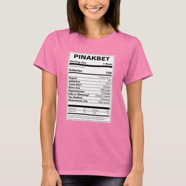 Pinakbet Nutrition Facts T Shirt (Framsida)