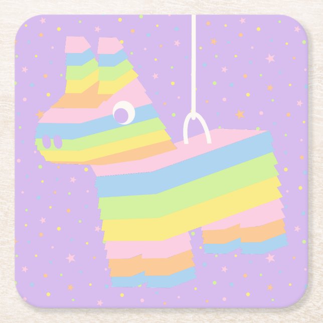 Pinata-festpapper Underlägg Papper Kvadrat (Framsidan)