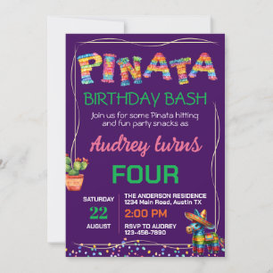 Pinata-födelsedagsfest Inbjudningar
