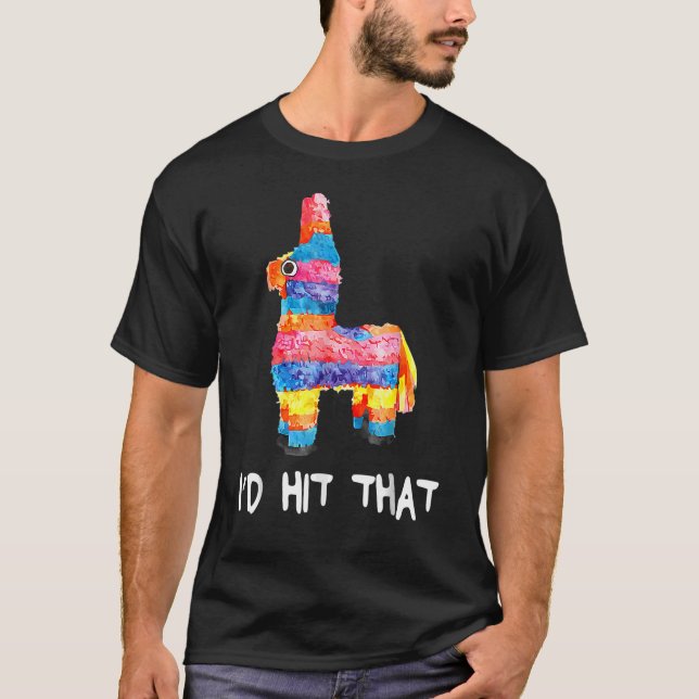 Pinata jag Slått att Lycklig Cinco De Mayo Fiesta T Shirt (Framsida)
