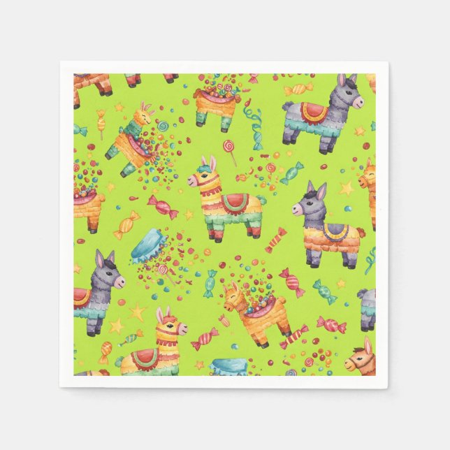 Piñatas, Candies och Confetti, av Natasha Us Pappersservett (Framsidan)