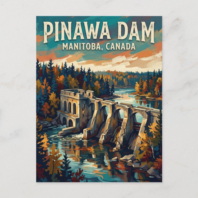 Pinawa-dammen Kanada Vykort (Framsida)