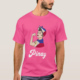 Pinay Filipina Girl Proud Filipin Flagga T Shirt