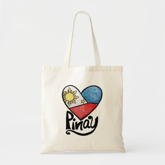 Pinay Filippinernas Flagga Heart Filipina          Tygkasse (Framsidan)