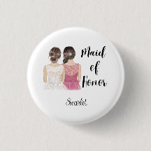 Pinback maid of honor Bröllop Brudens sida