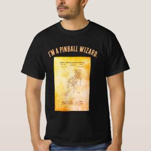 Pinball Älskare Blueprint Patent Design T Shirt