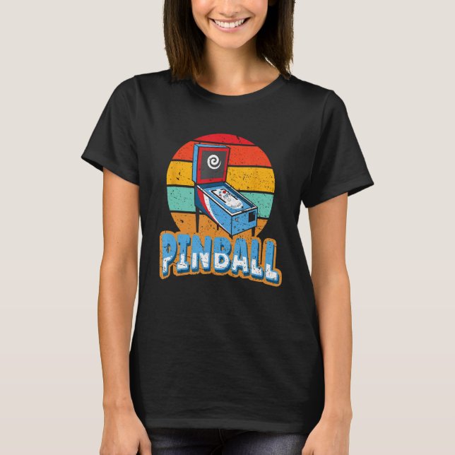 Pinball Arcade Retro Pinball Flipper T Shirt (Framsida)