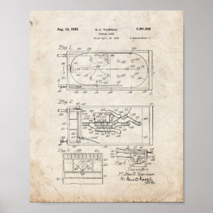 Pinball Game Patent - gammalt utseende Poster