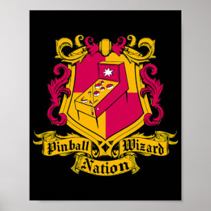 Pinball-guiden Nation Pinball Maskin Arcade Game Poster