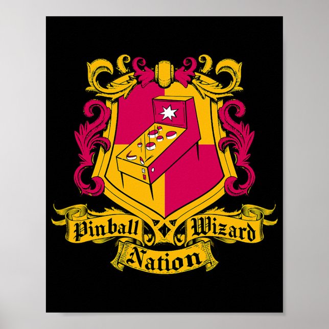 Pinball-guiden Nation Pinball Maskin Arcade Game Poster (Framsidan)