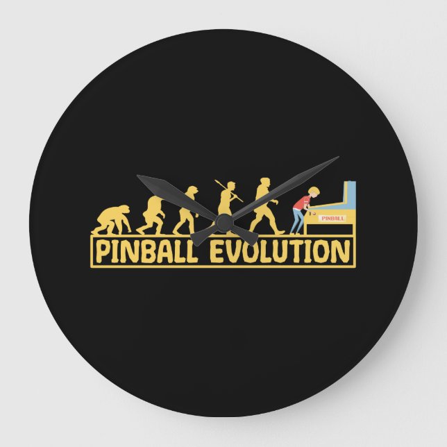 Pinball machine Arcade Evolution Retro Funny Stor Klocka (Framsida)